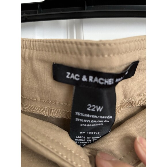ZAC & RACHEL WOMEN'S PANTS CAPRI CHINO SLIM CROP SIZE 22W PULLOVER STRETCH 037 - Picture 6 of 6